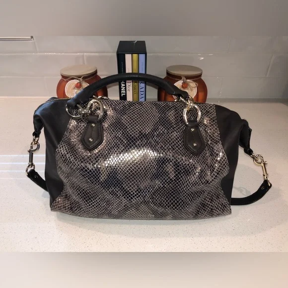 Coach Collette Satchel Python Leather Bag (2014) NWOT - Picture 4 of 15